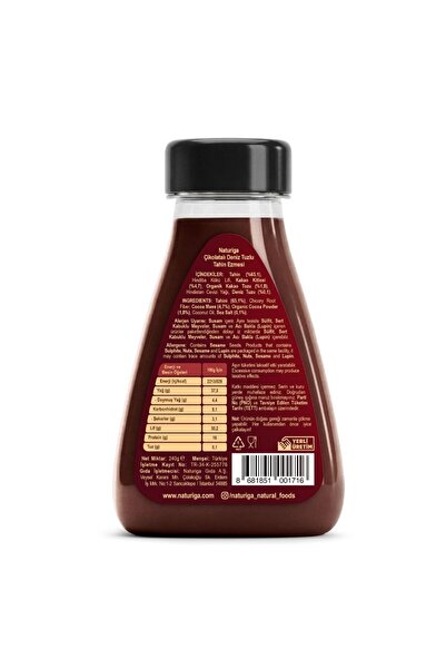 Naturiga Deniz Tuzlu & Çikolatalı Sıkılabilir Tahin 240gr
