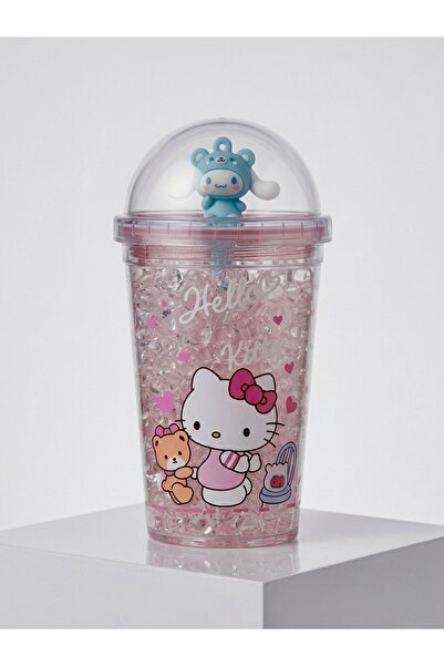 Aşkana Sevimli Hello Kitty Kristal Figürlü Cam Bardak,450 ml, Kız Çocuk Özel ...