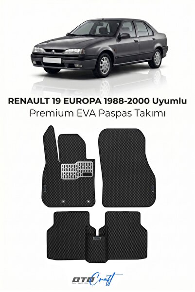 OTOCRAFT Renault Europa (1988-2000) Araca Özel 3D Havuzlu Eva Paspas Tam Set ...