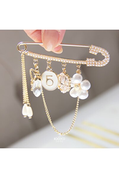 Rococo Shine İncili İğne Broş