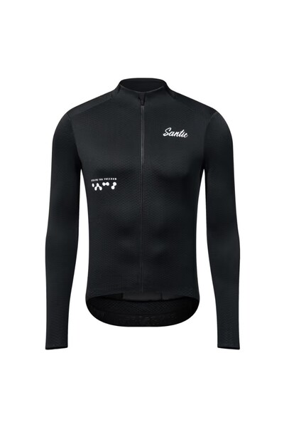 Santic Men's Cycling Jersey, Long Sleeves, Slim Fit, Thermal for Spring/Autum...