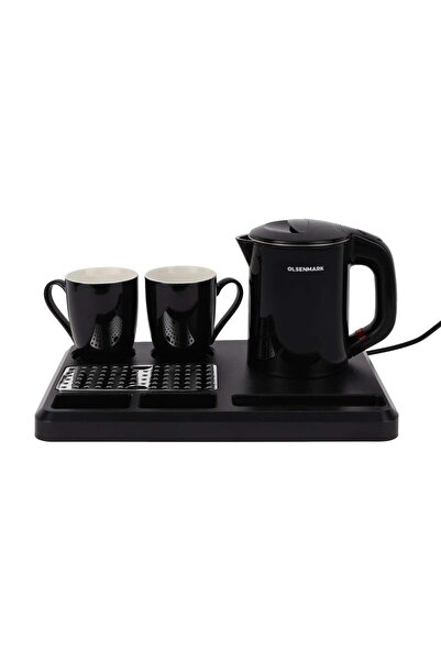Olsenmark 0.8L Electric Kettle Coffee Table Set – OMK7067 | 600W, Concealed H...