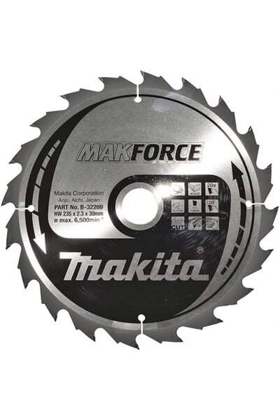 Makita MAKFORCE - Circular saw blade, wood, 235x30x2.3 mm, 20 teeth
