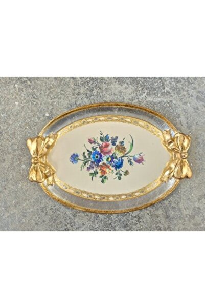 L&M FLORENCE ART L&M 130/Mo-2 Rosewood Gold/Silver Tray 36X26 cm