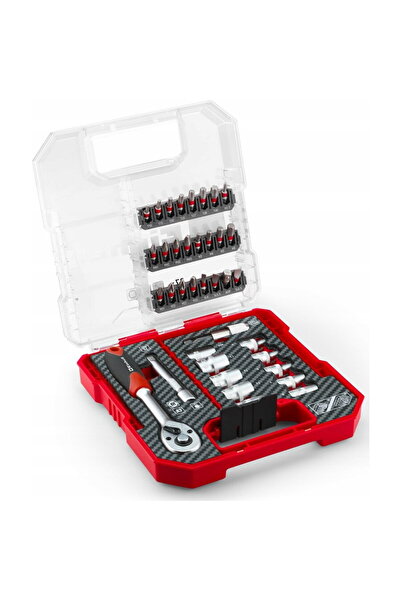 Einhell Set 37 biti si chei tubulare biti 25 mm, cheie cu clichet, suport pen...