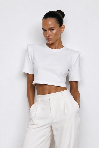 LAULEİ Tricou Crop Bază cu Burete
