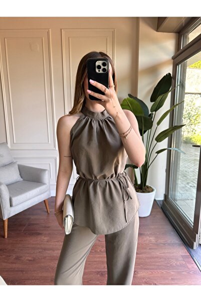 Alyalisbutik Halter neck tensel set - green