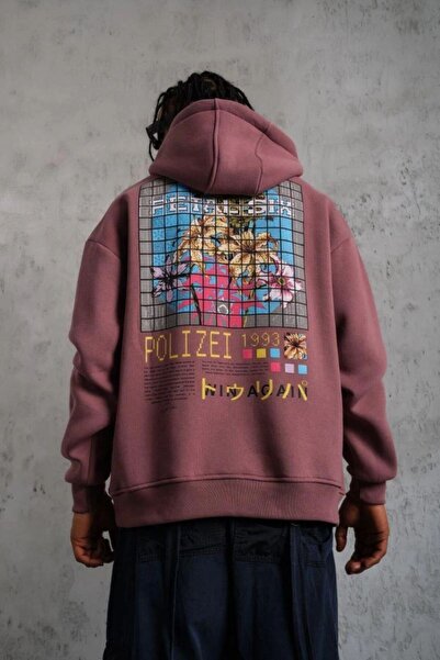 Mariposa Secret Men's 3 Thread Cotton Hooded Printed Oversize Sweatshirt Hood...