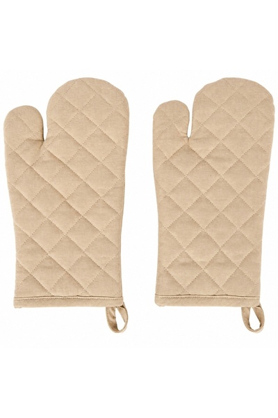 PUFO Set of 2 heat-resistant kitchen gloves for oven and cooking, gray, 32 cm...
