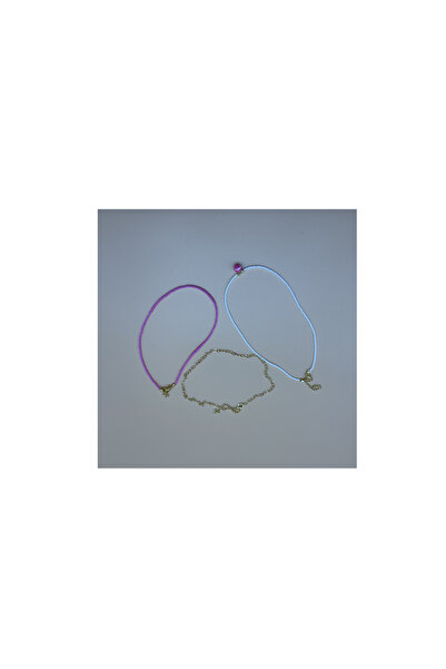 CHIC Pink White Tennis Ball End Afghan Beaded Gold Chain Multi Pendant Necklace