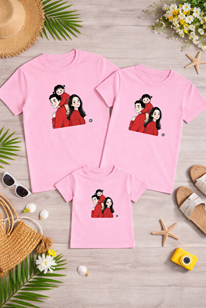 LORVEX Tricou supradimensionat pentru familie, mamă, tată, copil, 100% bumbac...
