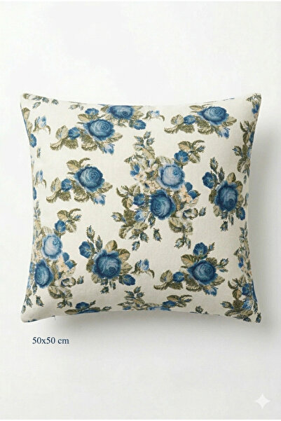 KIRLENT TEKSTİL Botanika Series Blue Spring Throw Pillow Cover