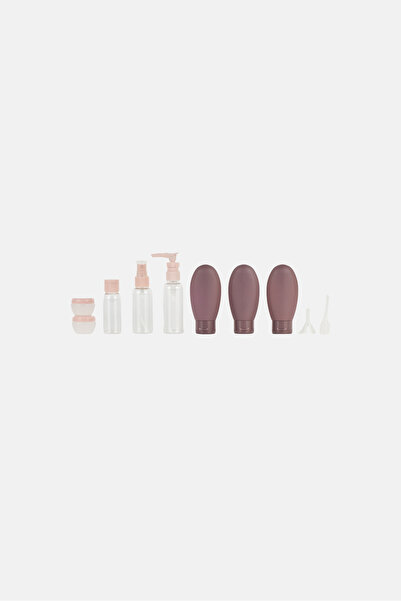 Luxe + Willow 12 Pieces Bottle Set With Large Cosmetic Pouch, Transparent