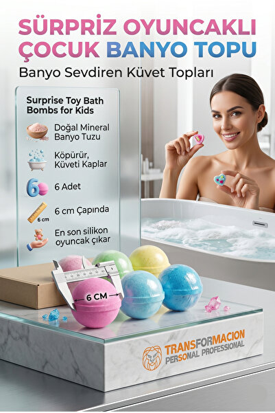 Transformacion Sürpriz Oyuncaklı Köpüren Banyo Topu, Çocuklar İçin Banyo Bomb...