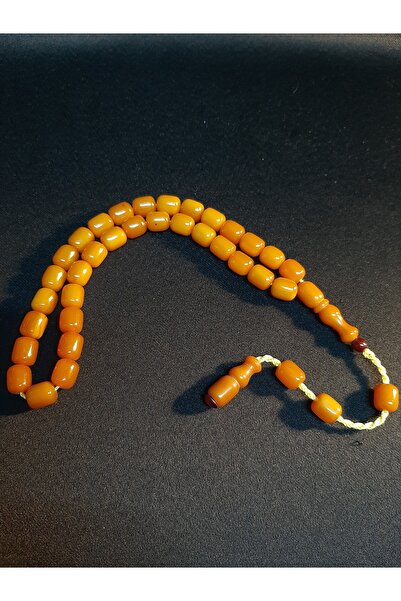 MRYart Yellow Color Stick-Cut Amber Stylish Prayer Beads