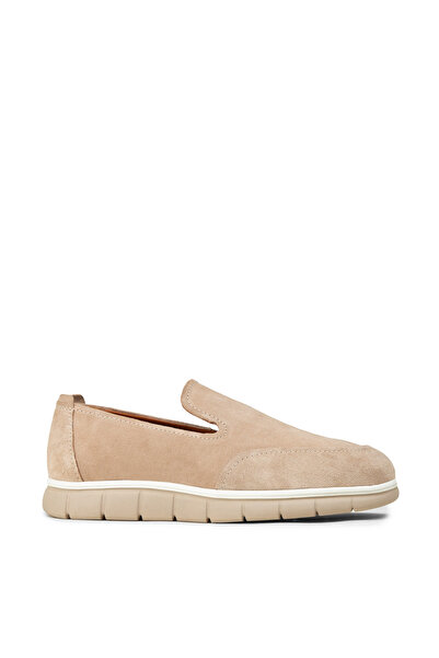 Deery Men's Genuine Suede Beige Loafer Shoes
