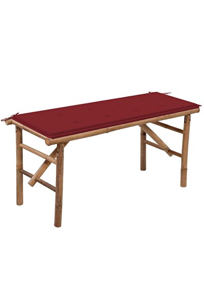vidaxl Bancă de grădină pliabilă cu pernă, 118 cm, bambus