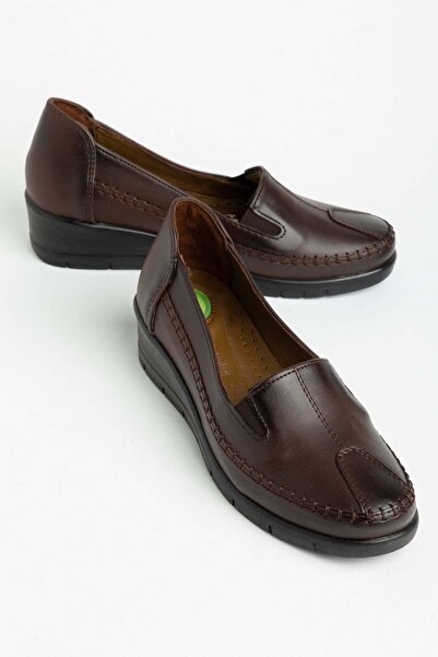 Dilimler Ayakkabı Large Size Genuine Leather Orthopedic Casual Shoes Brown We...