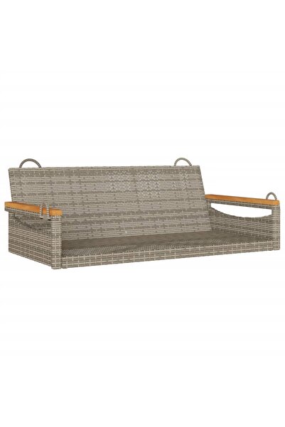 vidaxl Rocking bench, gray, 109x62x40 cm, polyrattan