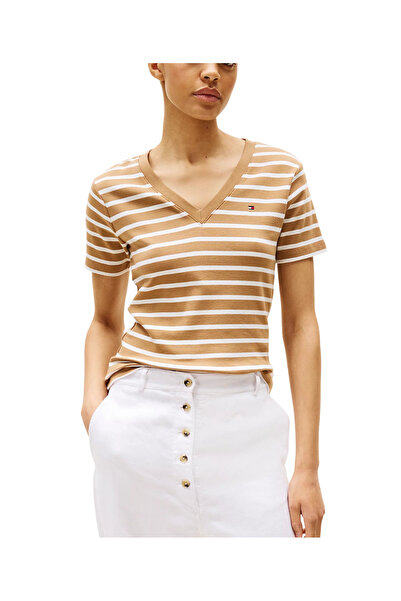 Tommy Hilfiger Γυναικείο T-shirt Καφέ WW0WW40584-0BN