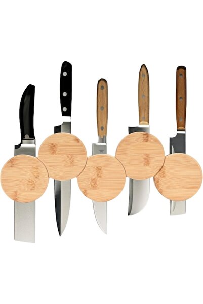DELPI Holder for 5 knives, made of bamboo, wall-mounted by screwing, 40 x 14 ...
