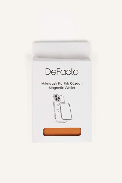 DeFacto Faux Leather Magnetic Orange Card Holder Wallet H9090Axns