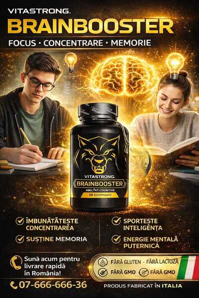 vitastrong BRAINBOOSTER 30 capsule - Concentrare și focalizare mentală