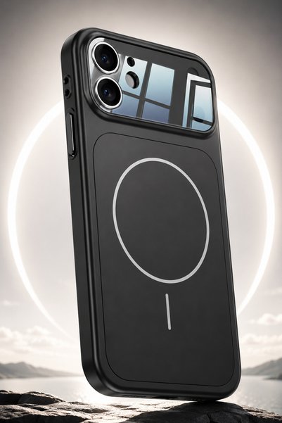 Caseji iPhone 11 Uyumlu 17 PRO Görünümlü AG Cam Kamera Lensli Magsafe Destekl...