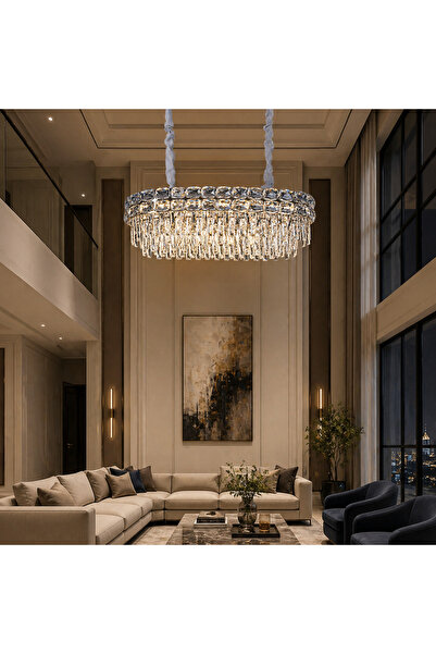iTin Crystal Chandelier LUCENT Regalis 28x E14, 85x35 cm, Gold, Adjustable he...