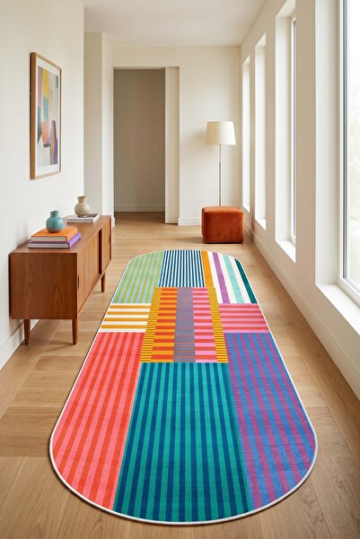 Olverno Home Makinede Yıkanabilir Kaymaz Taban Leke Tutmaz Dijital Salon Halı...