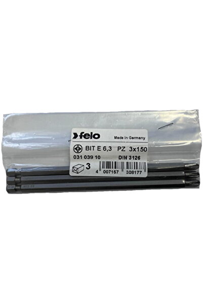 FELO Set 3 biți cu profil industrial, tip Pozidrive, E6.3, PZ3, 150mm