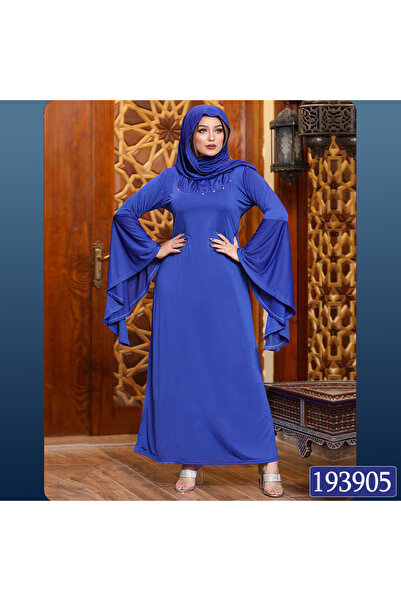 ABAYA عباية شوق جرسية كم واسع وطرحة * ازرق