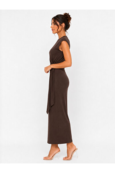 RAFF MAĞAZA Women's Belted Combed Cotton Dress