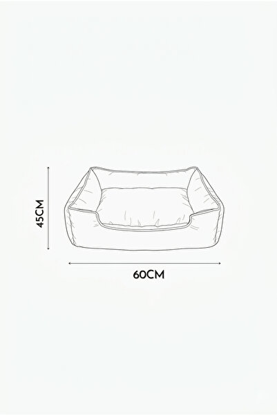 BRT Pet Ultra Kedi ve Köpek Yatağı - Gri Beyaz Pofuduk Peluş 60x45 cm