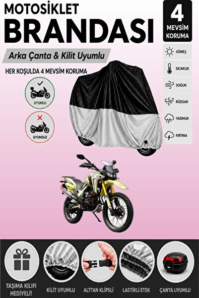 Cemku Double Black Top - Gray Bottom, Rear Bag Compatible Arora Cr250 Motorcy...
