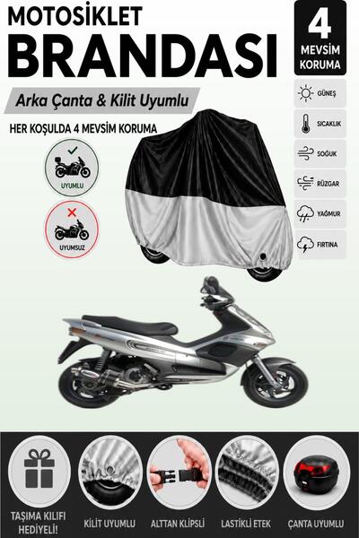 Cemku Double Black Top - Gray Bottom, Rear Bag Compatible Piaggio Runner 180 ...