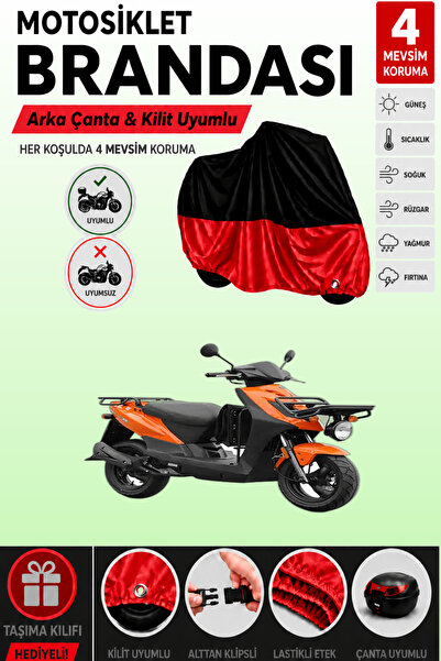 Cemku Double Black Top - Red Bottom, Rear Bag Compatible Kymco Agility Carry ...