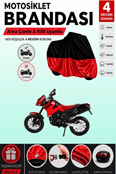 Cemku Double Black Top - Red Bottom, Rear Bag Compatible Ktm 640 Duke Ii Moto...