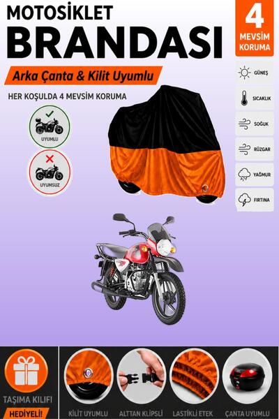 Cemku Double Black Top - Orange Bottom, Rear Bag Compatible Bajaj Boxer Motor...