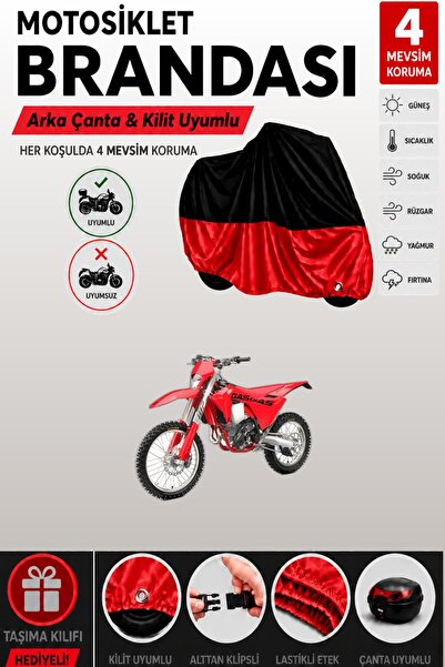 Cemku Double Black Top - Red Bottom, Rear Bag Compatible Gas Gas Ec 350 F Mot...