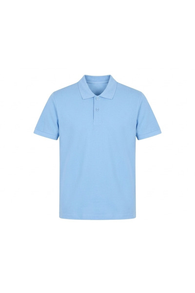 PandaForma Bebe Mavi Unisex Polo Yaka Kısa Kol T-shirt Basic,İş,Okul Kıyafeti