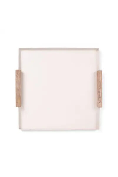 Blends Small Square Beige and Black Serving Tray from Aurora