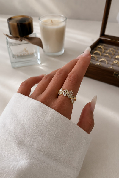 Jack Ferrero Adjustable Zircon Stone Women's Steel Ring