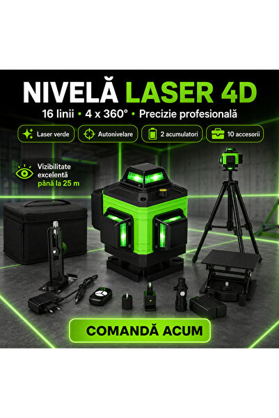 OEM 16 LINE LASER LEVEL - 4D, 2 BATTERIES AND 10 ACCESSORIES (RO-V01)