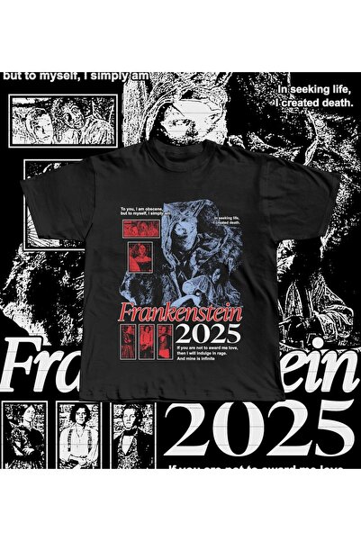 Grafftee Clothing Tricou oversize unisex cu imprimeu Frankenstein