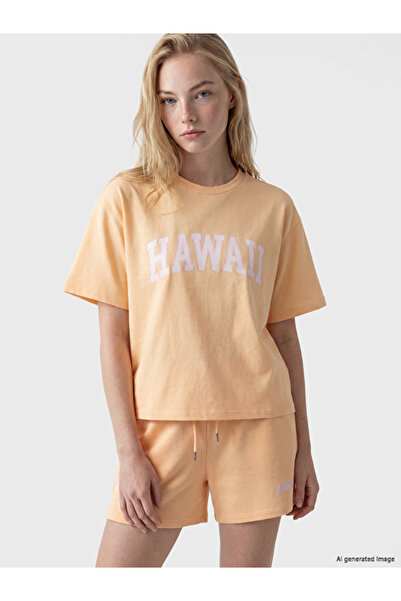 LC Waikiki Rmz Gi̇yi̇m Farkiyla Soft Touch Printed Women's T-Shirt