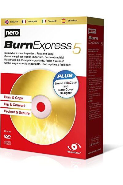 Nero Burn Express 5 – Burn | Copy | Rip | Convert | Secure with SecurDisc 4.0...