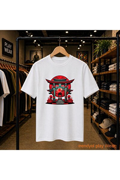 playwear Jabon Gate Chest Printed 100% Cotton Oversize Loose Regular Fit Crew...