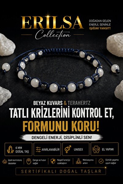 Erilsa Certified White Quartz Terahertz Natural Stone Bracelet - Appetite Sup...