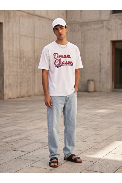 Ltb Printed Regular White T-Shirt